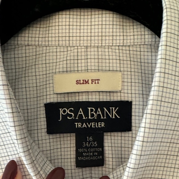 Jos. A. Bank Light Blue Checkered Dress Shirt - Picture 6 of 7